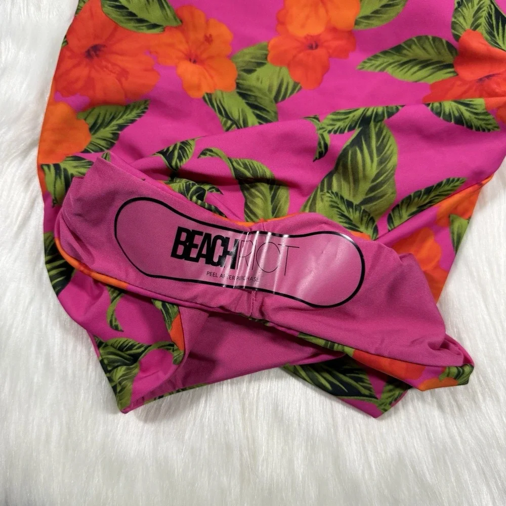 Beach Riot‎ Women's Size XS Hibiscus Sunset Floral Stevie One Piece Swim Suit